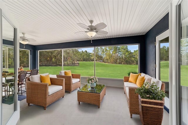 view of sunroom