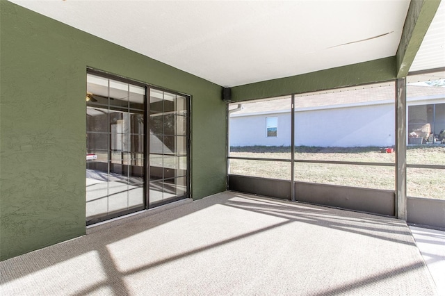 view of unfurnished sunroom