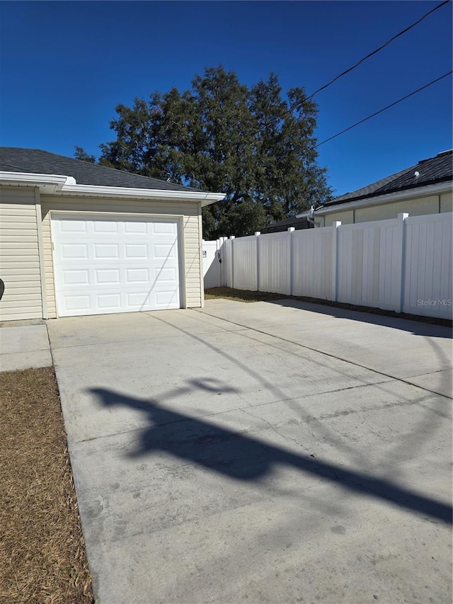 view of garage