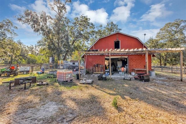 exterior space with an outbuilding