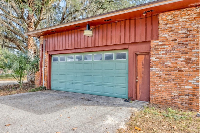 view of garage