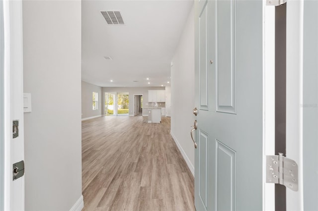 entrance foyer featuring light wood-type flooring