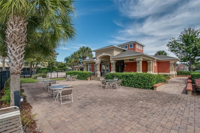 view of community featuring a patio