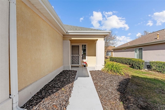 entrance to property with central AC unit