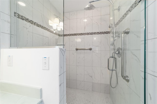 bathroom with an enclosed shower