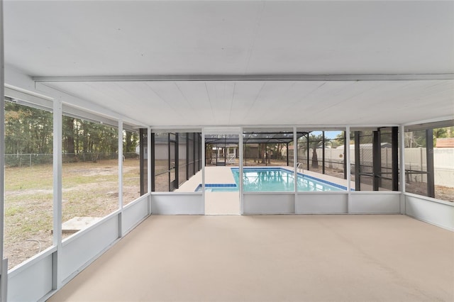 unfurnished sunroom with plenty of natural light