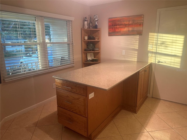 interior space featuring light tile patterned floors