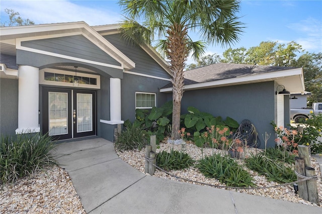 entrance to property with french doors