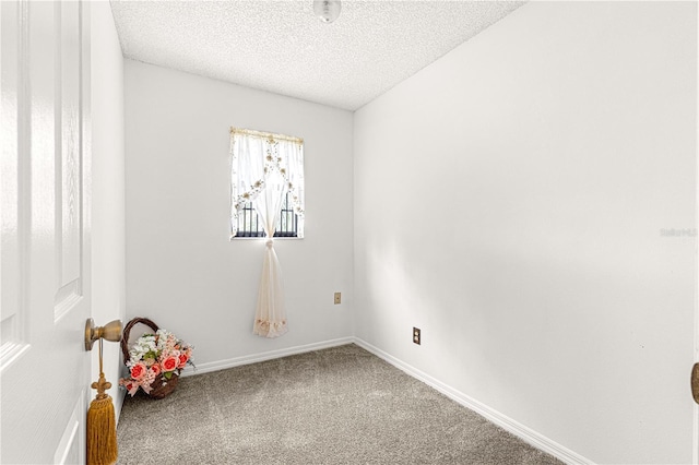 empty room featuring carpet floors and a textured ceiling