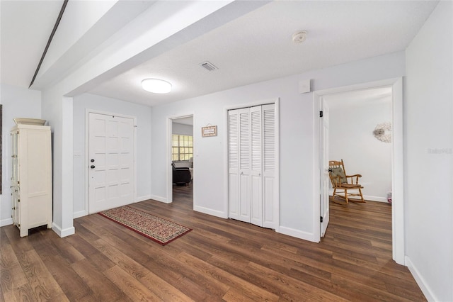 entryway featuring dark wood-type flooring