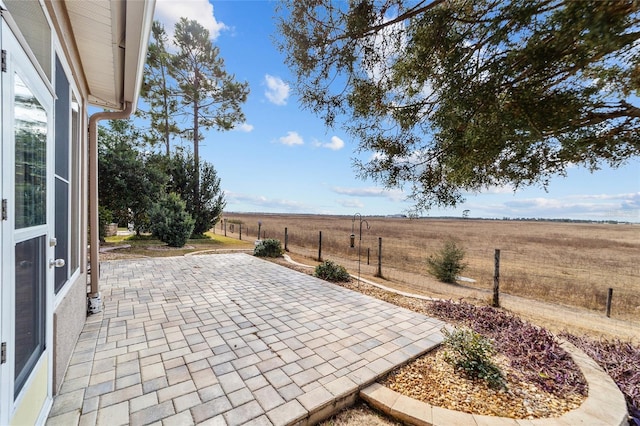 view of patio featuring a rural view