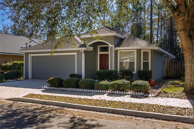 view of front of home with a garage