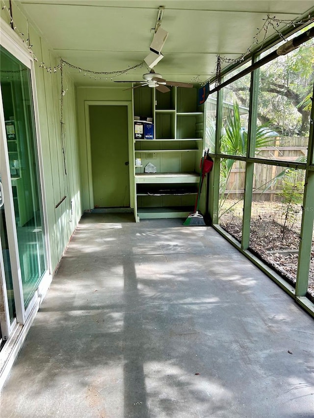 view of unfurnished sunroom