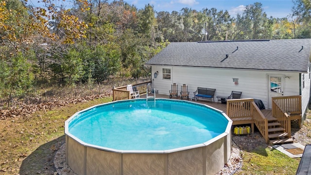 view of pool with a deck