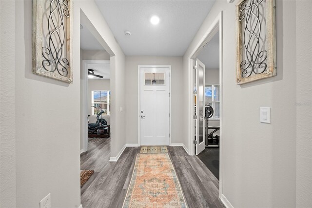 10564 SW 98th Ln, Ocala, FL 34481 - foyer featuring baseboards and dark wood-type flooring