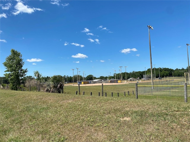 view of yard with a rural view