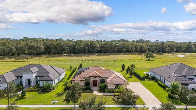 drone / aerial view with a rural view