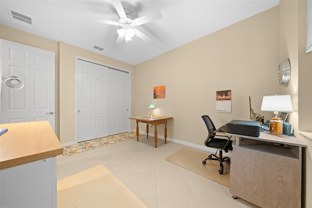 office with ceiling fan