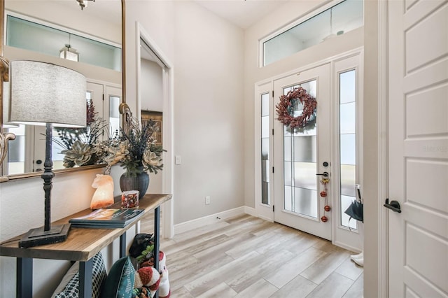 entryway with light wood-type flooring