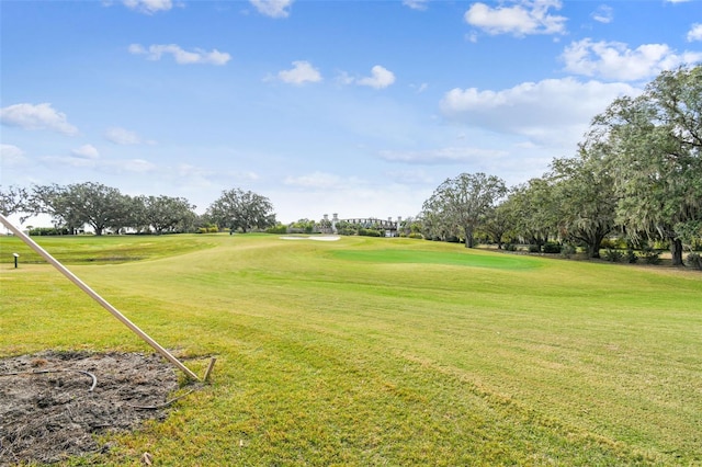 view of property's community featuring a lawn