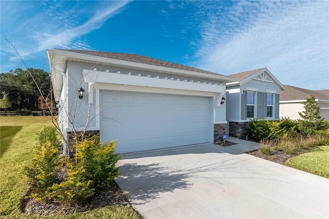 view of front of house with a garage