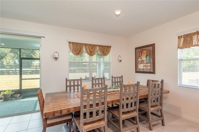 view of tiled dining room