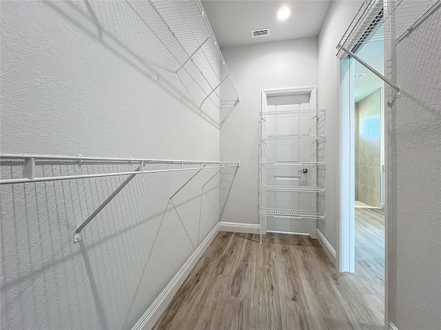 spacious closet featuring wood-type flooring