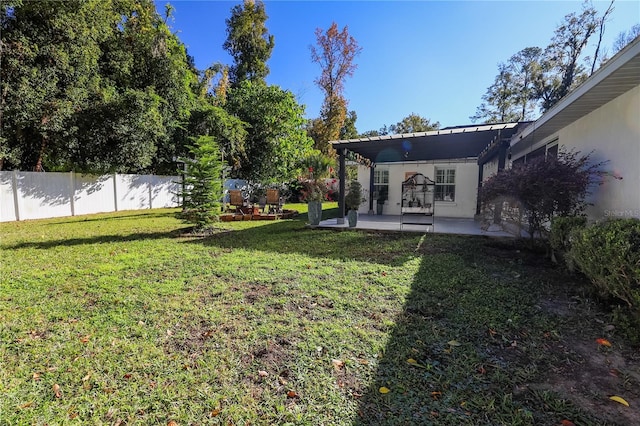 view of yard with a patio area