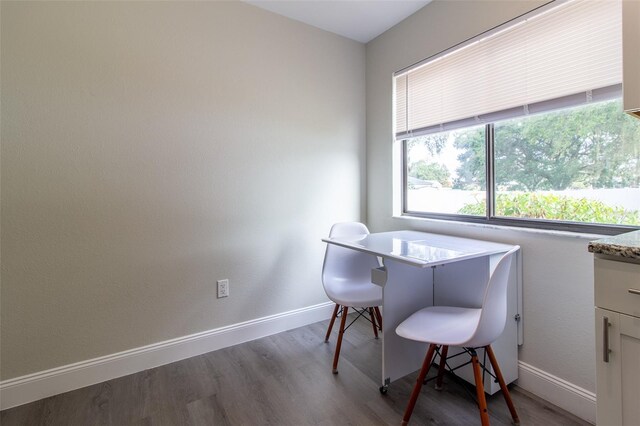 office area featuring dark hardwood / wood-style floors