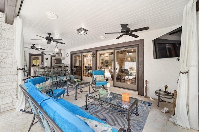 view of patio featuring an outdoor living space