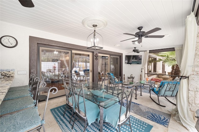 view of patio with ceiling fan