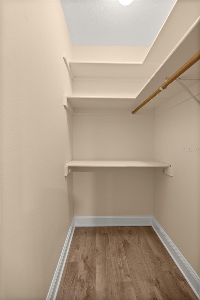 walk in closet featuring hardwood / wood-style floors