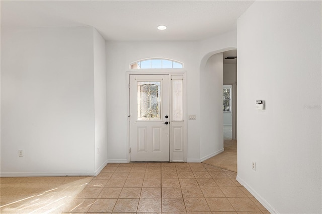 view of tiled foyer entrance