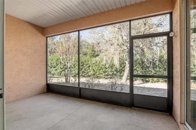 view of unfurnished sunroom