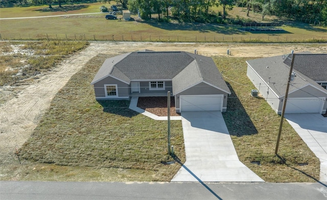 drone / aerial view featuring a rural view