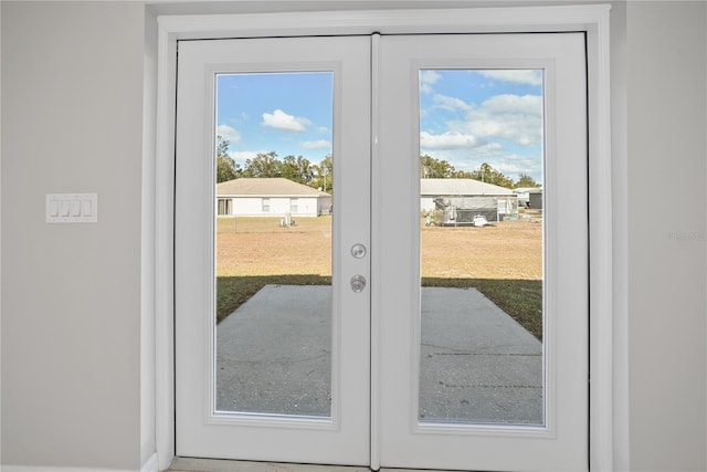 doorway with french doors