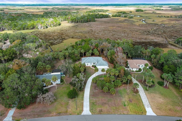 aerial view with a rural view