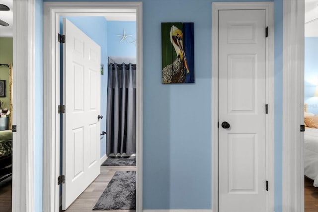 hallway featuring light hardwood / wood-style floors