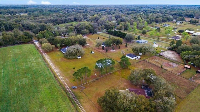 drone / aerial view with a rural view