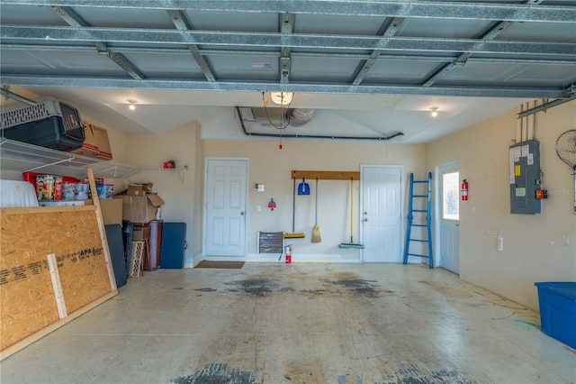 garage with electric panel