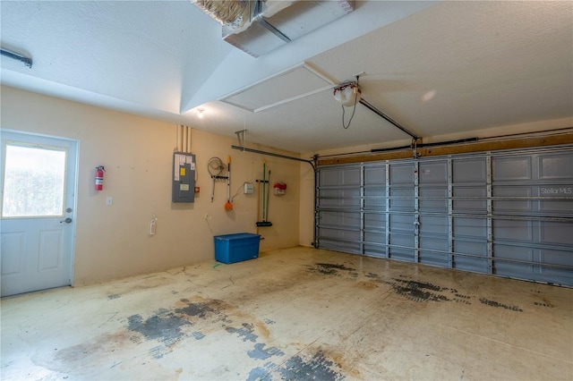 garage with electric panel