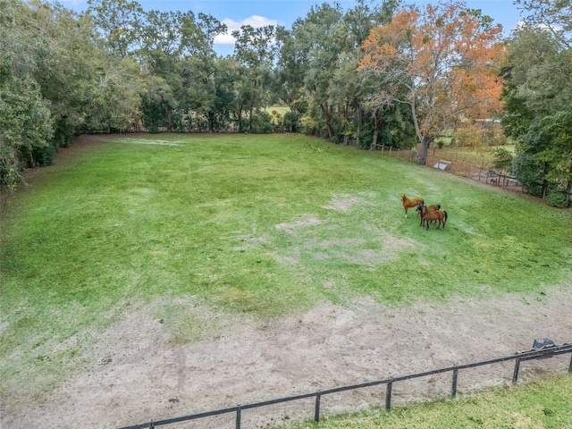 view of yard featuring a rural view