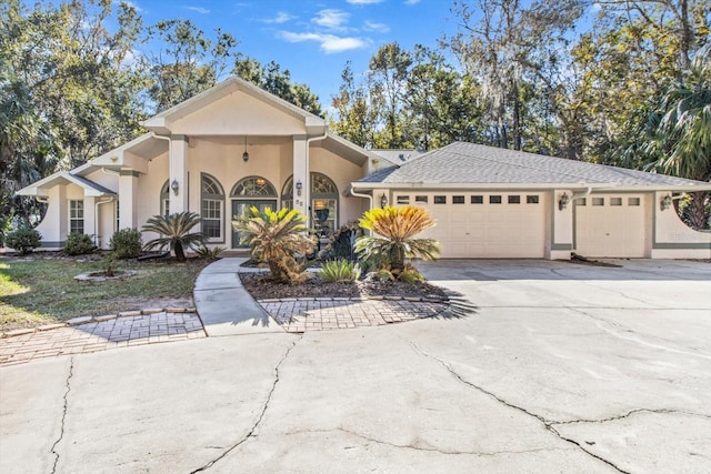 view of front of home featuring a garage