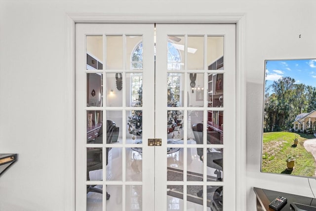 doorway featuring french doors