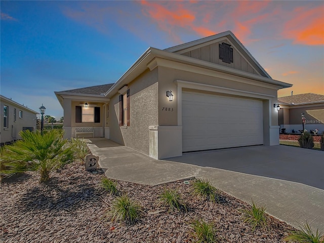 view of front facade with a garage