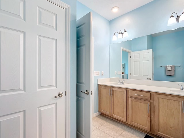 bathroom featuring tile patterned floors and vanity