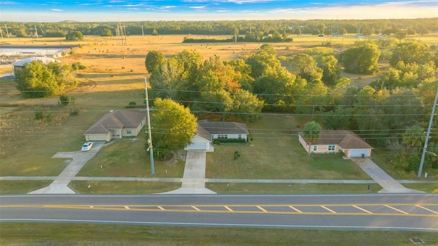 aerial view with a rural view