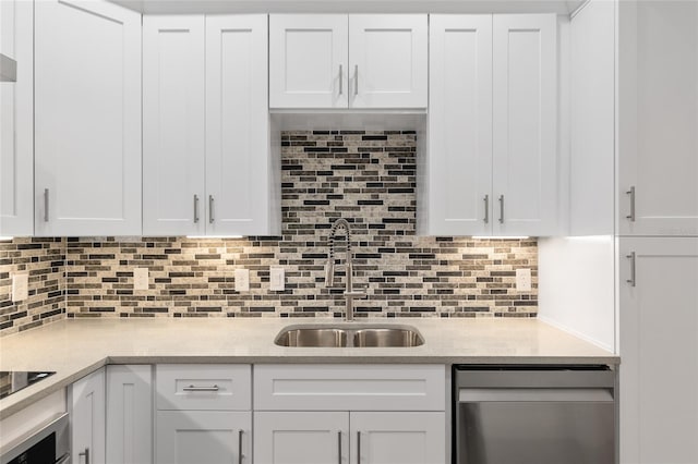 kitchen with white cabinets and stainless steel appliances