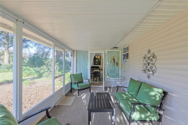 view of sunroom