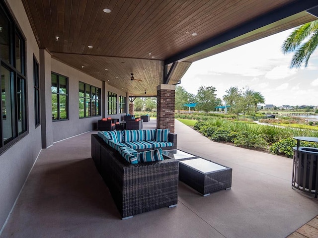 view of patio / terrace with an outdoor living space